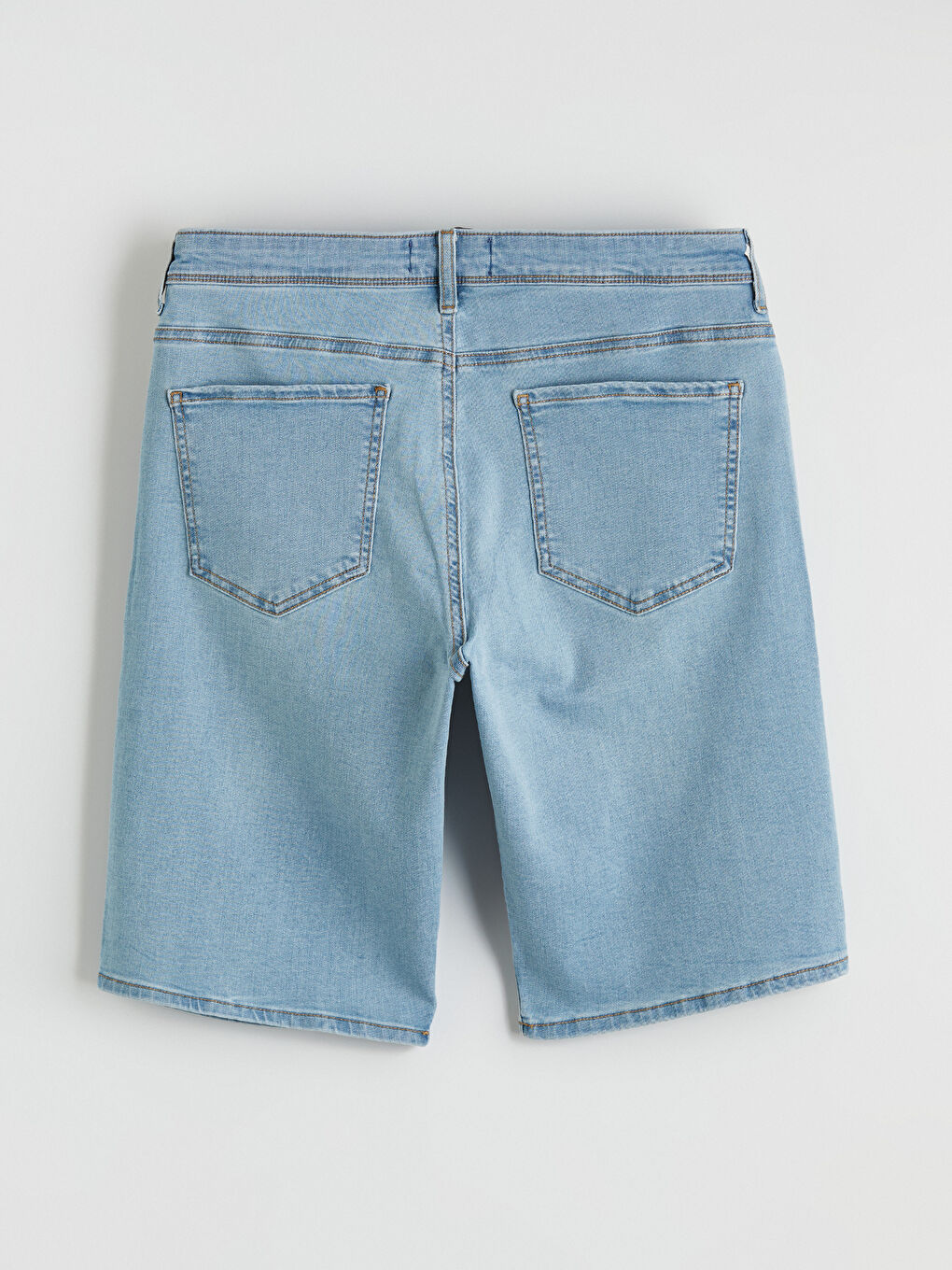 İndigo Standart Kalıp Erkek Jean Şort-7