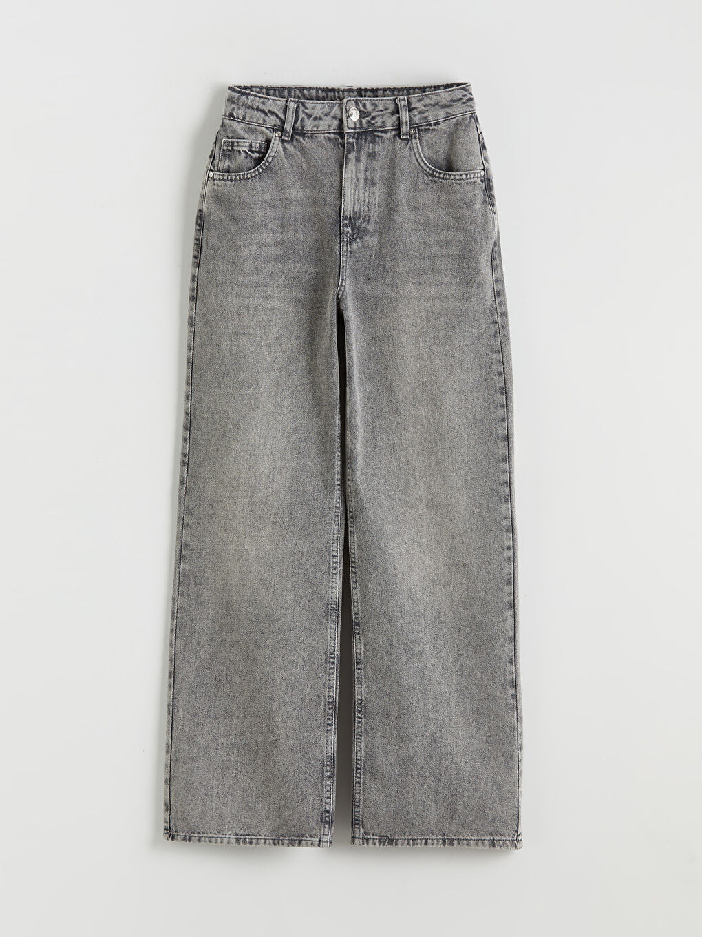 Gri Wideleg Kadın Jean Pantolon	-4