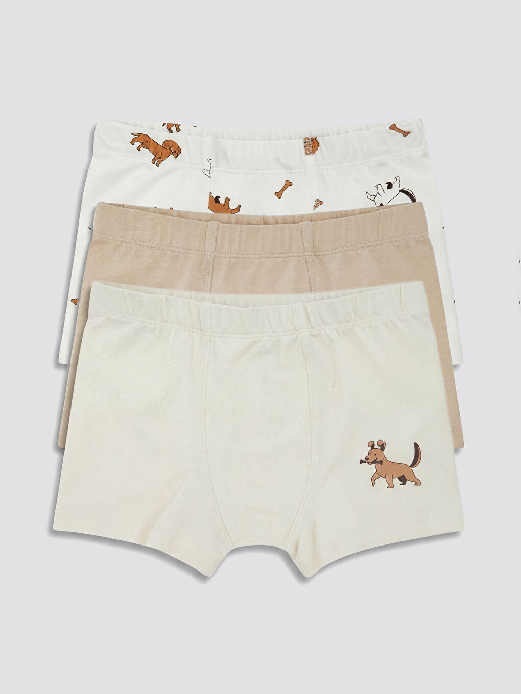 Ekru Baskılı Erkek Çocuk Boxer 3'lü-5