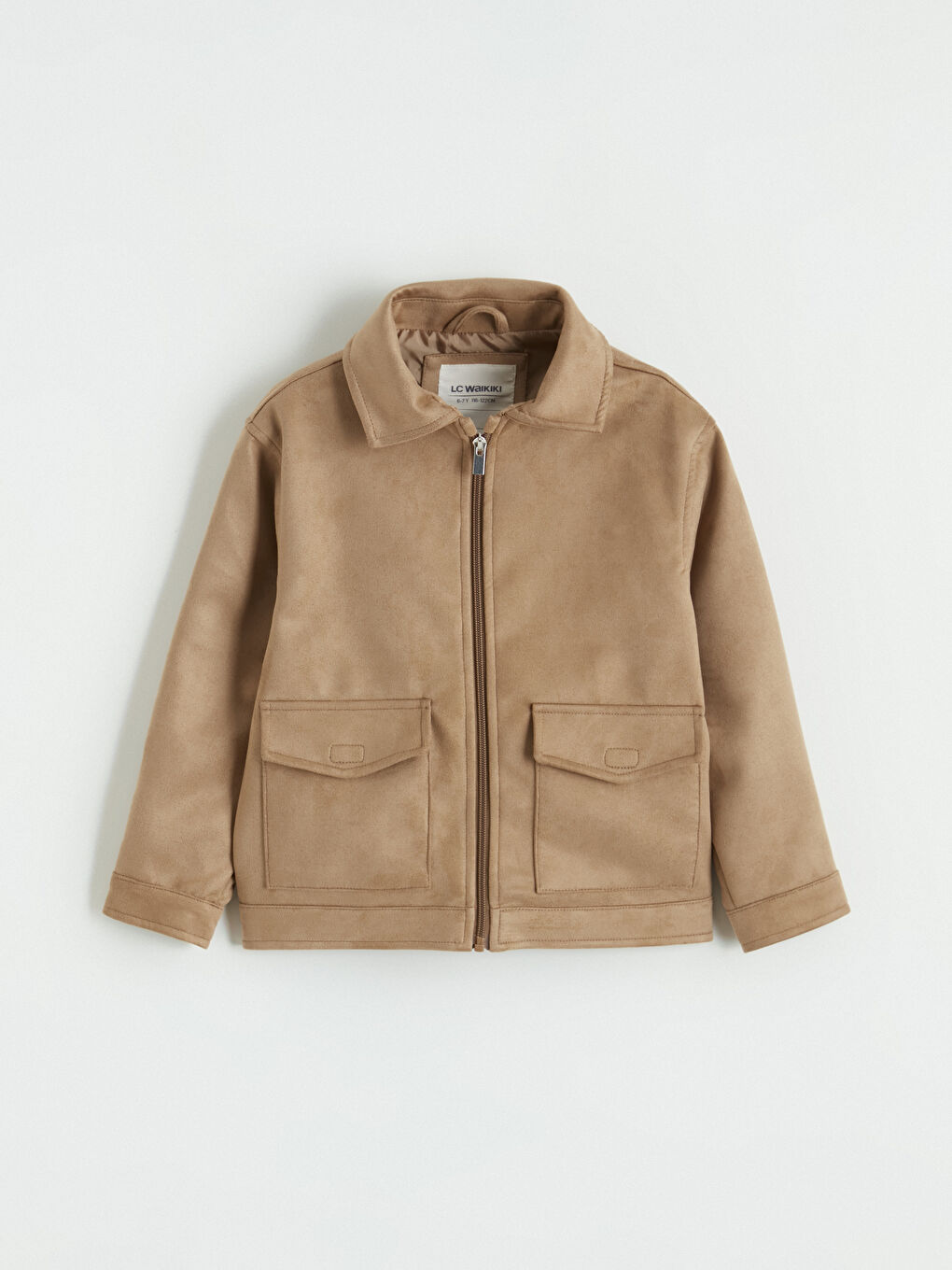 Kahverengi Erkek Çocuk Süet Görünümlü Ceket