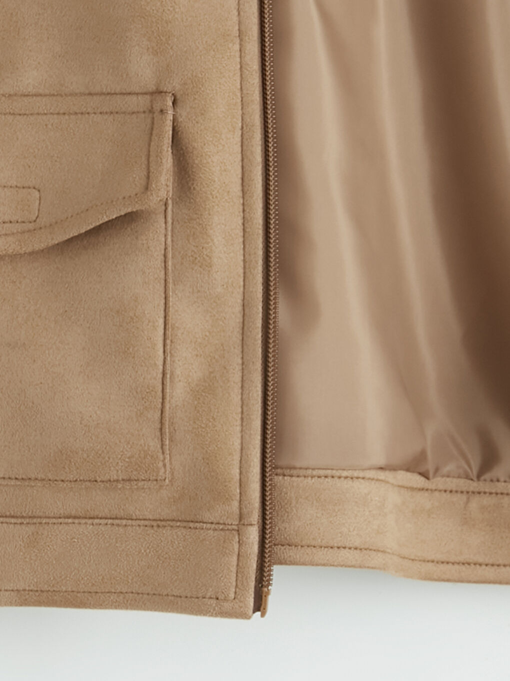 Kahverengi Erkek Çocuk Süet Görünümlü Ceket-1