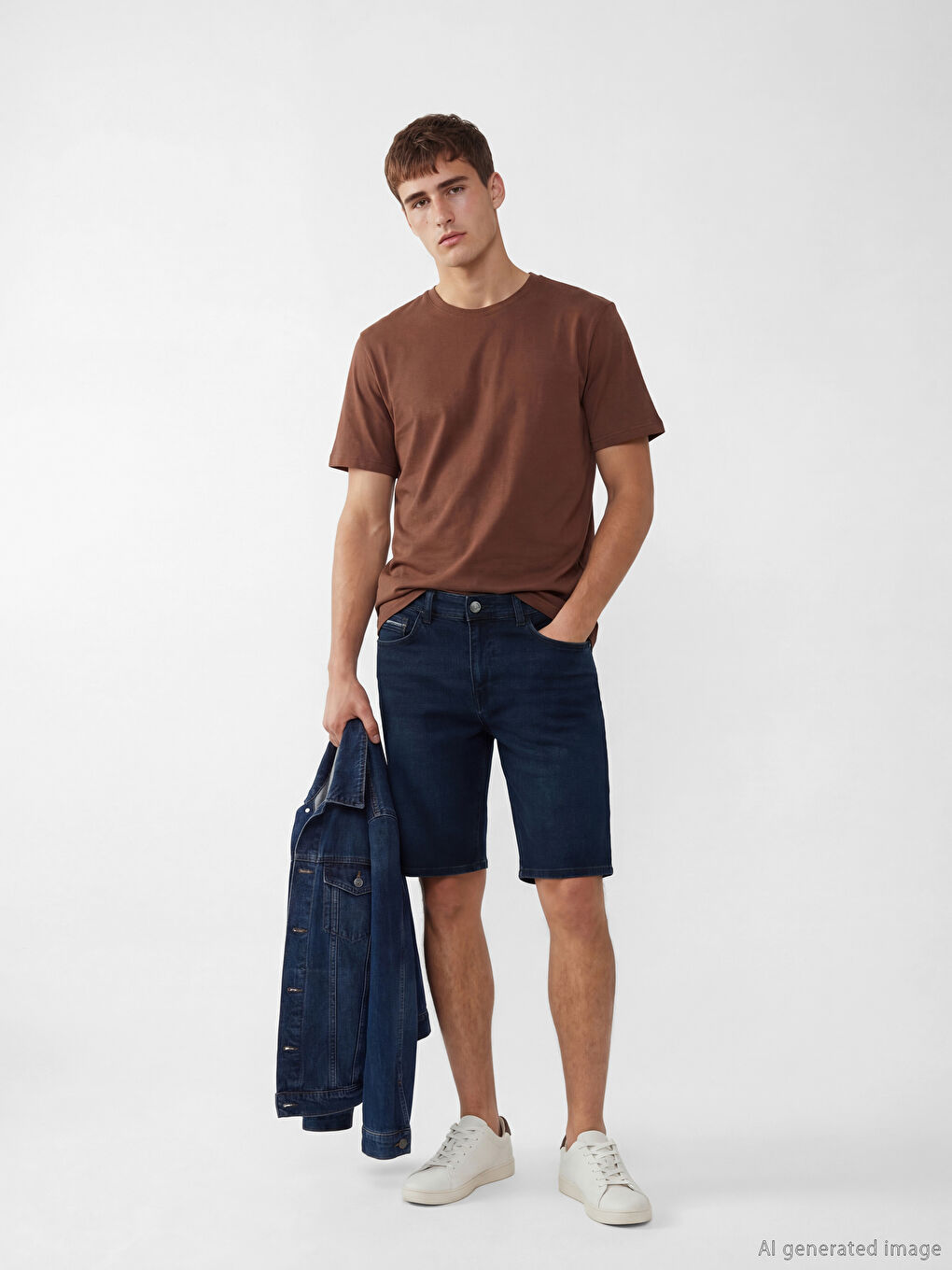 İndigo Slim Fit Erkek Jean Şort