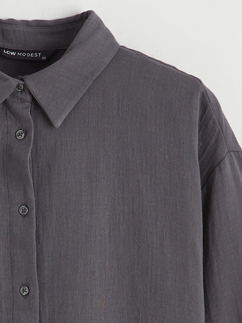 Antrasit Müslin Kadın Gömlek Tunik	-5