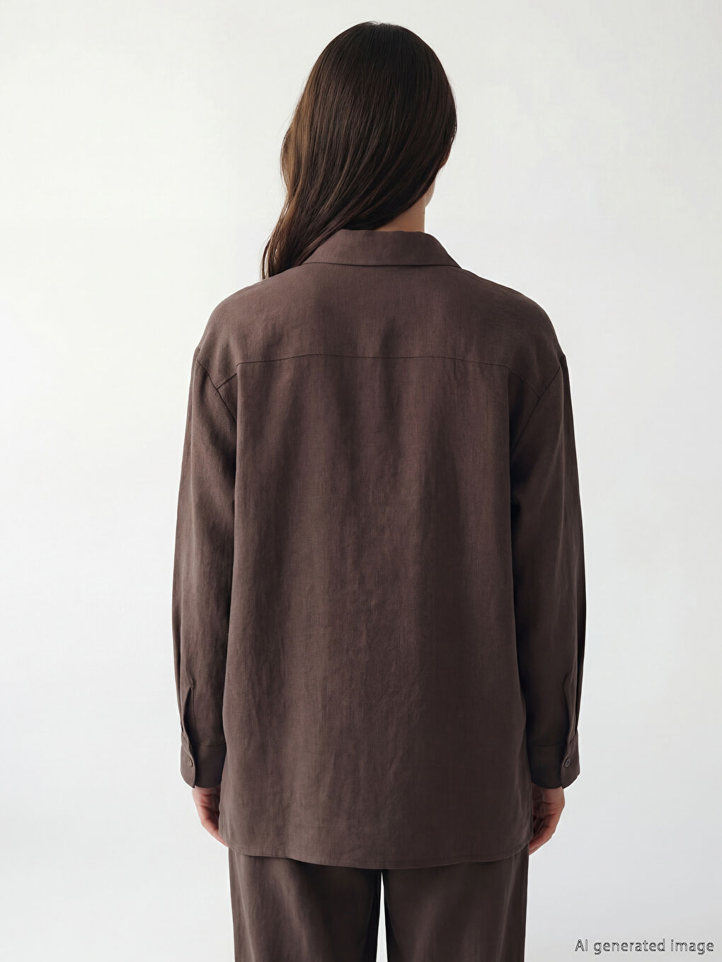 Kahverengi Müslin Kadın Gömlek Tunik	-6