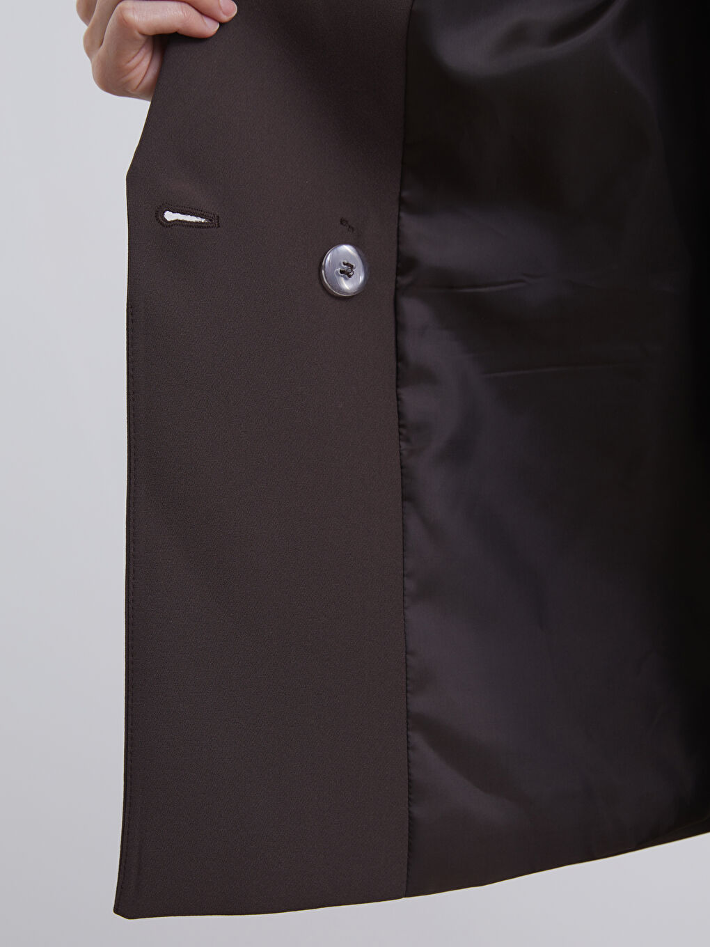 Kahverengi Kruvaze Yaka Kadın Blazer Ceket-3