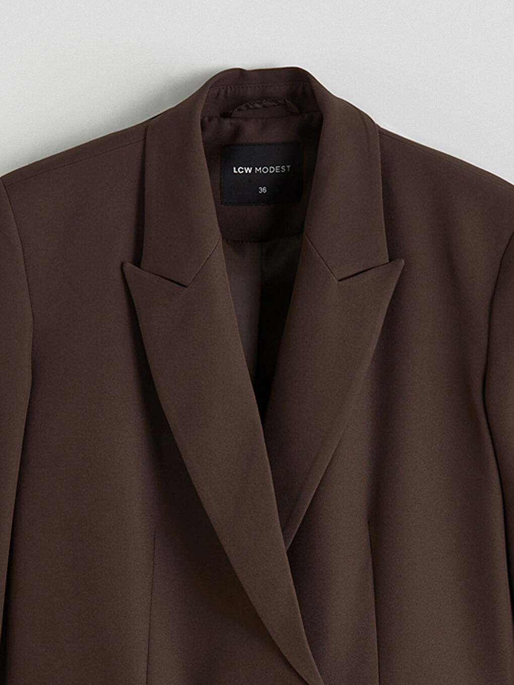Kahverengi Kruvaze Yaka Kadın Blazer Ceket-6