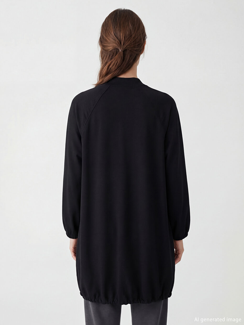 Siyah Dik Yaka Kadın Tunik-3