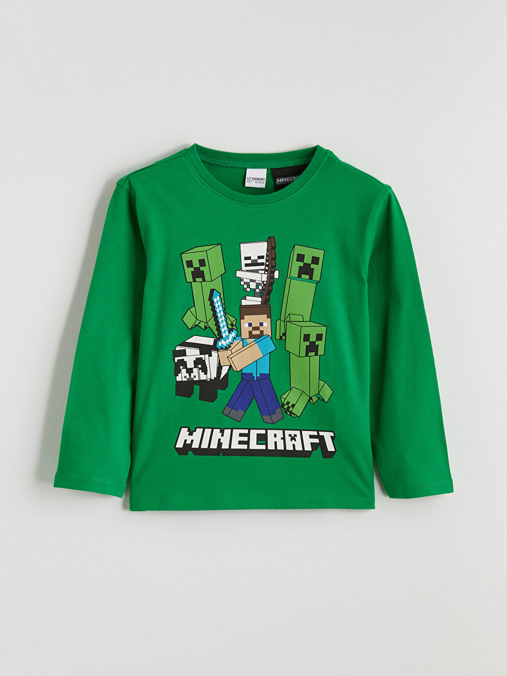Crew Neck Minecraft Printed Boys' Pyjamas Set-1
