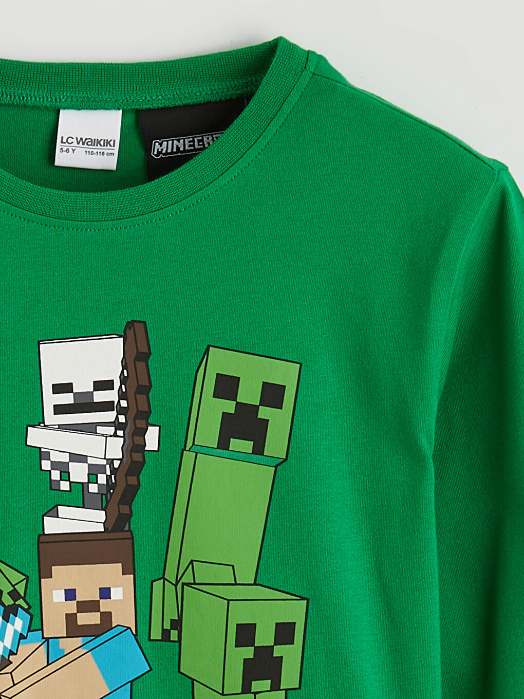 Crew Neck Minecraft Printed Boys' Pyjamas Set-2