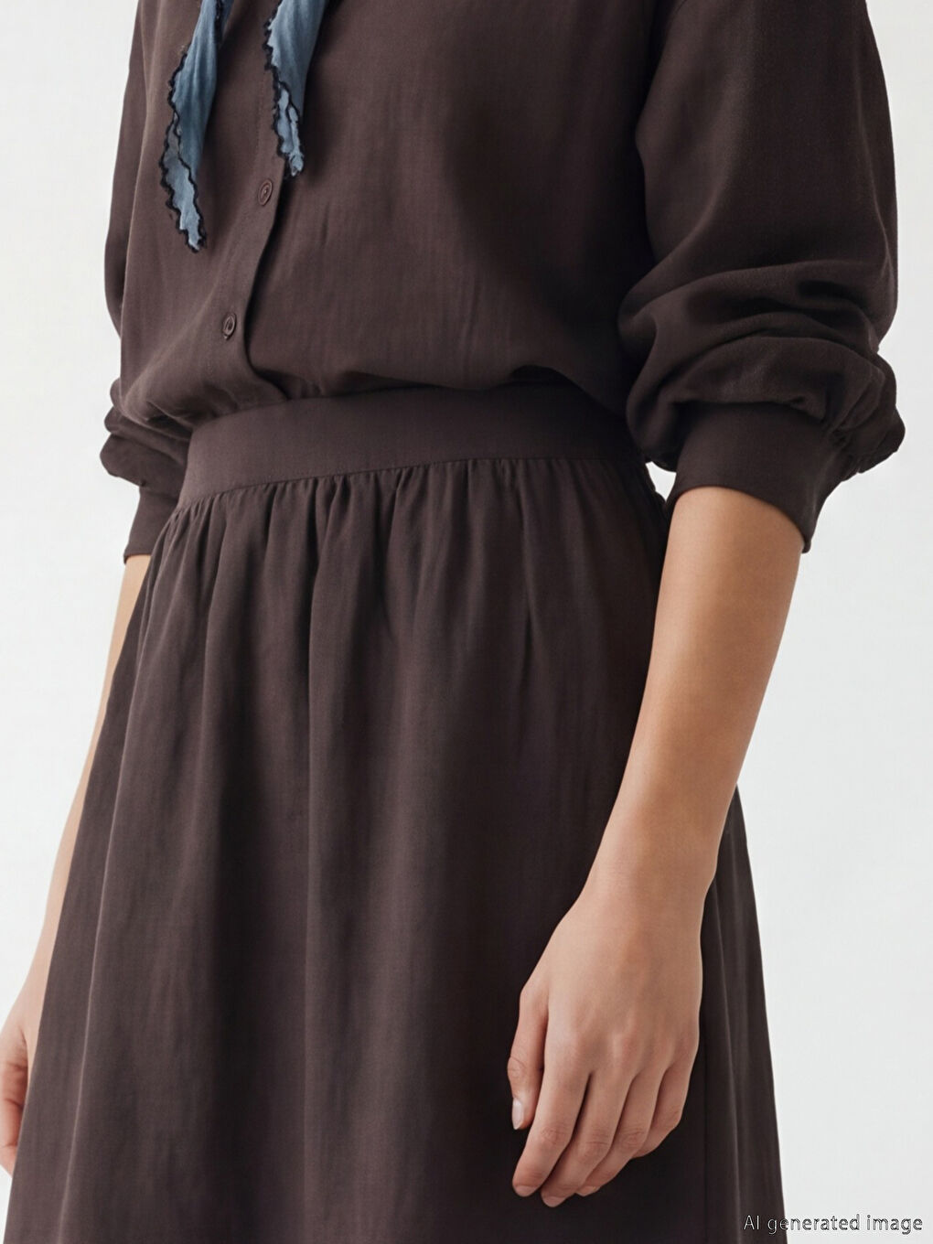 Beli Lastikli Dokulu Kloş Etek	-1