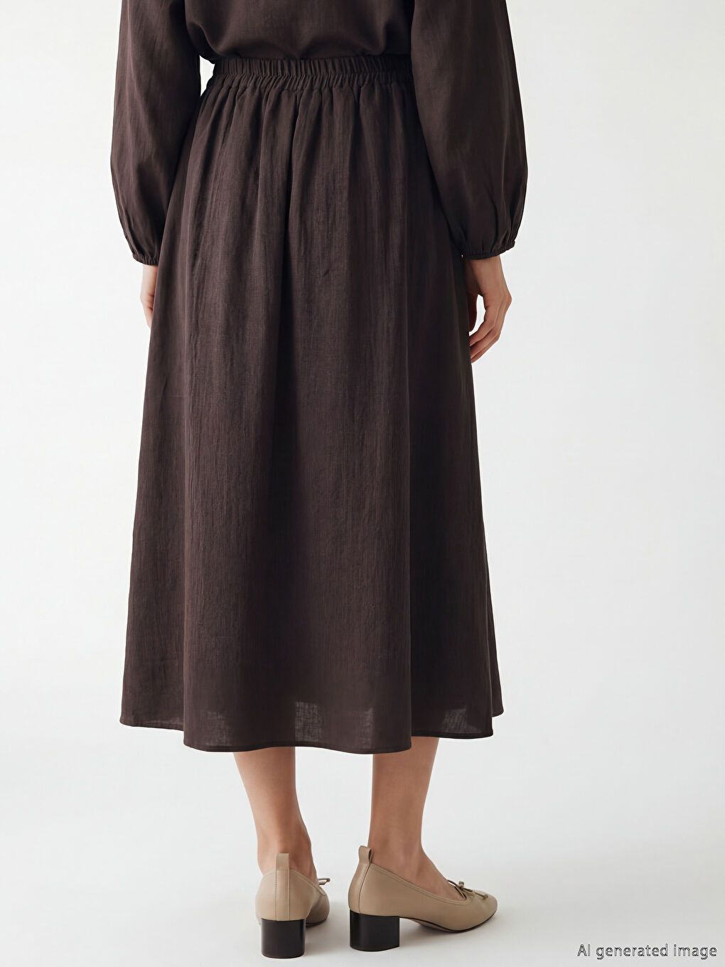 Beli Lastikli Dokulu Kloş Etek	-2