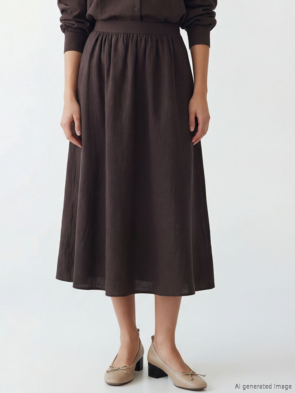 Beli Lastikli Dokulu Kloş Etek	-3