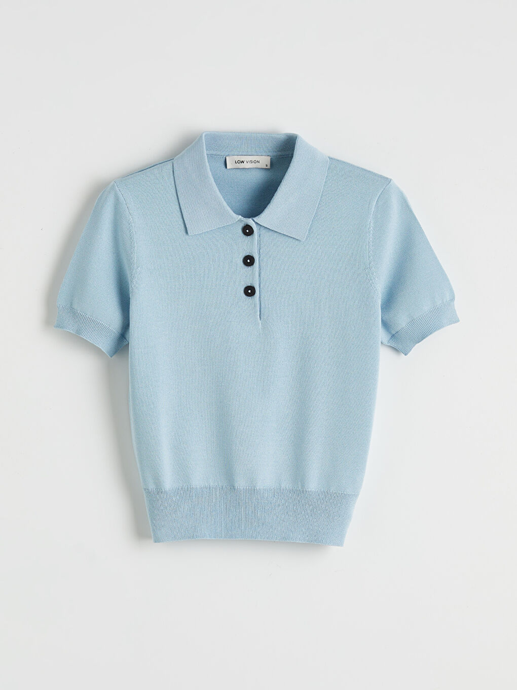 Mavi Polo Yaka Kadın Triko Kazak-4