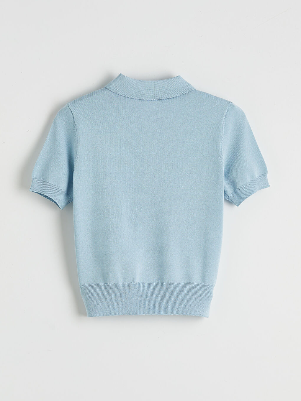 Mavi Polo Yaka Kadın Triko Kazak-5