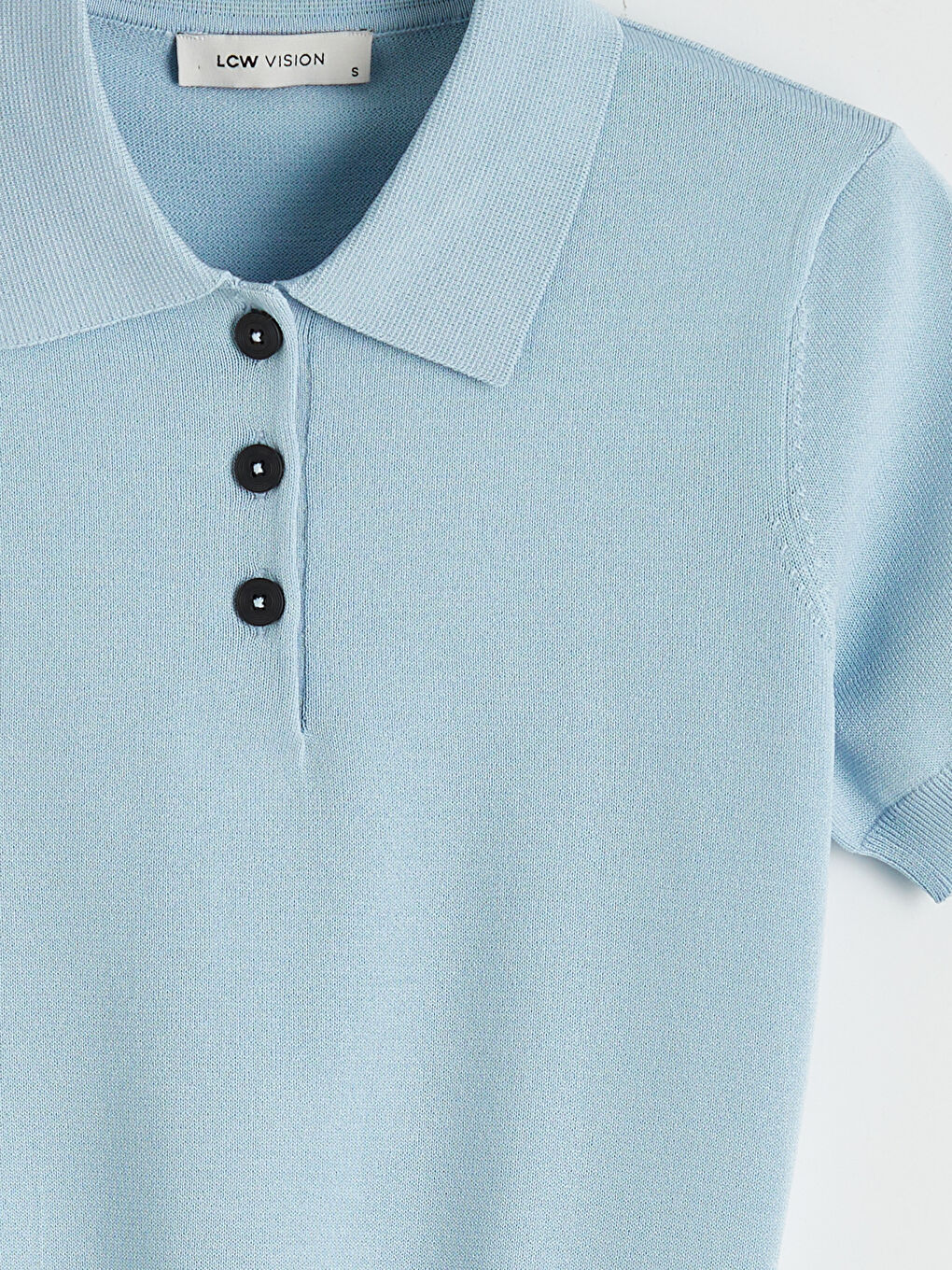 Mavi Polo Yaka Kadın Triko Kazak-6