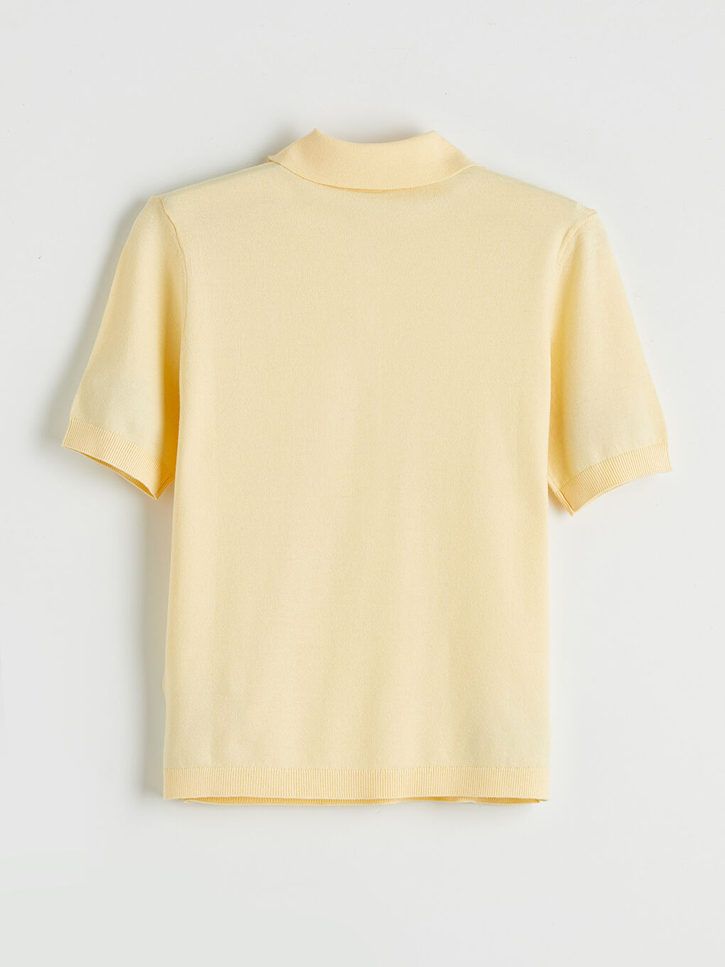 Bej Polo Yaka Kadın Triko Kazak-5