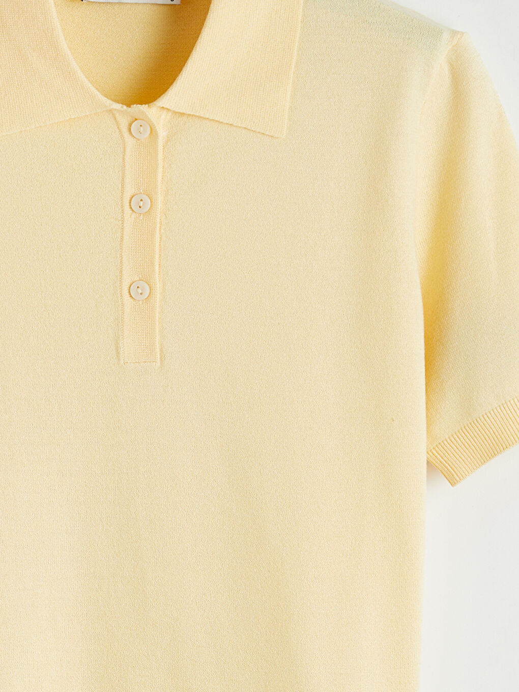 Bej Polo Yaka Kadın Triko Kazak-6