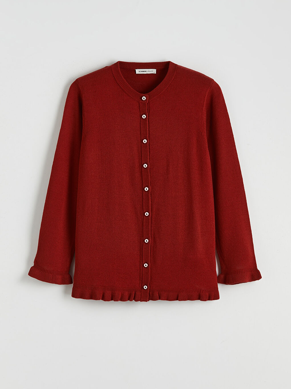 Жилетка от трико с кръгло деколте за жени-4