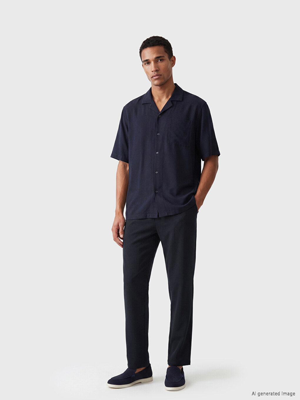 Lacivert Regular Fit Erkek Pantolon-1