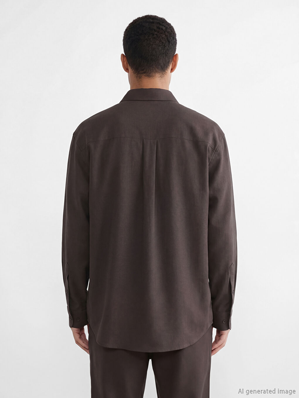 Kahverengi Regular Fit Armürlü Erkek Gömlek-3
