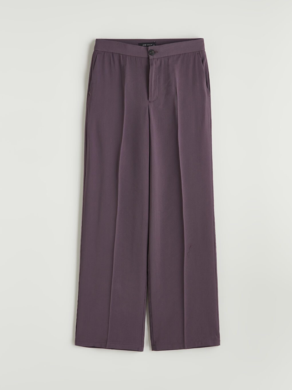 Mürdüm Yüksek Bel Geniş Paça Kadın Pantolon-4