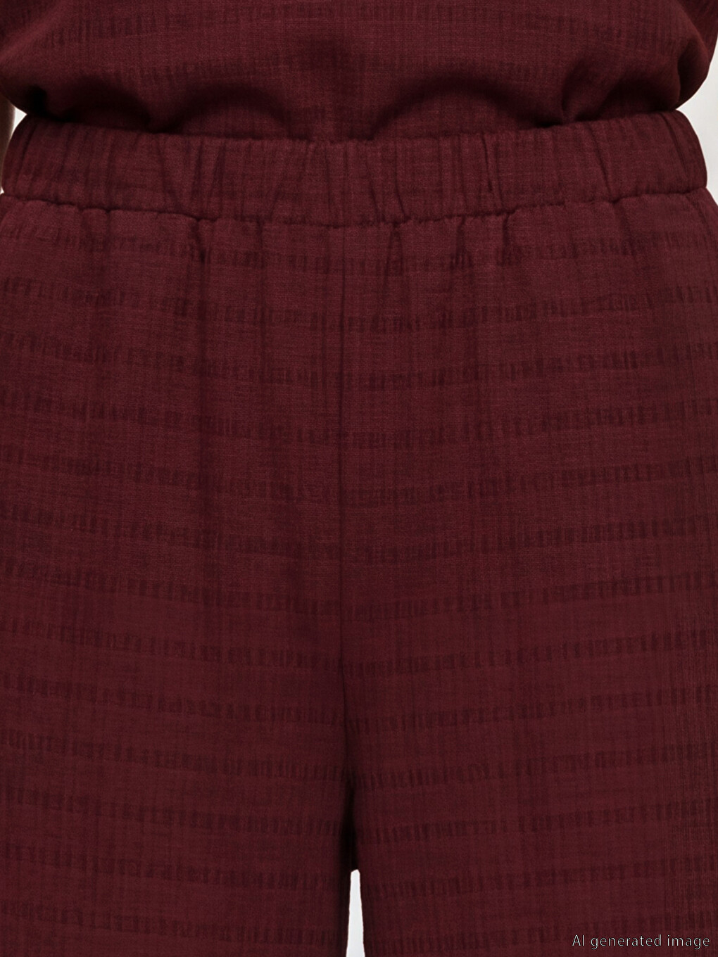 Elastic Waist Dobby Fabric Women's Trousers-2