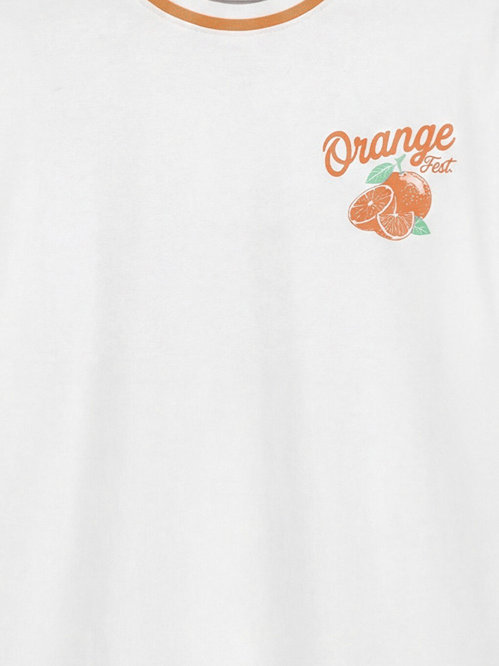 Ekru Bisiklet Yaka Baskılı Kız Çocuk Tişört-2