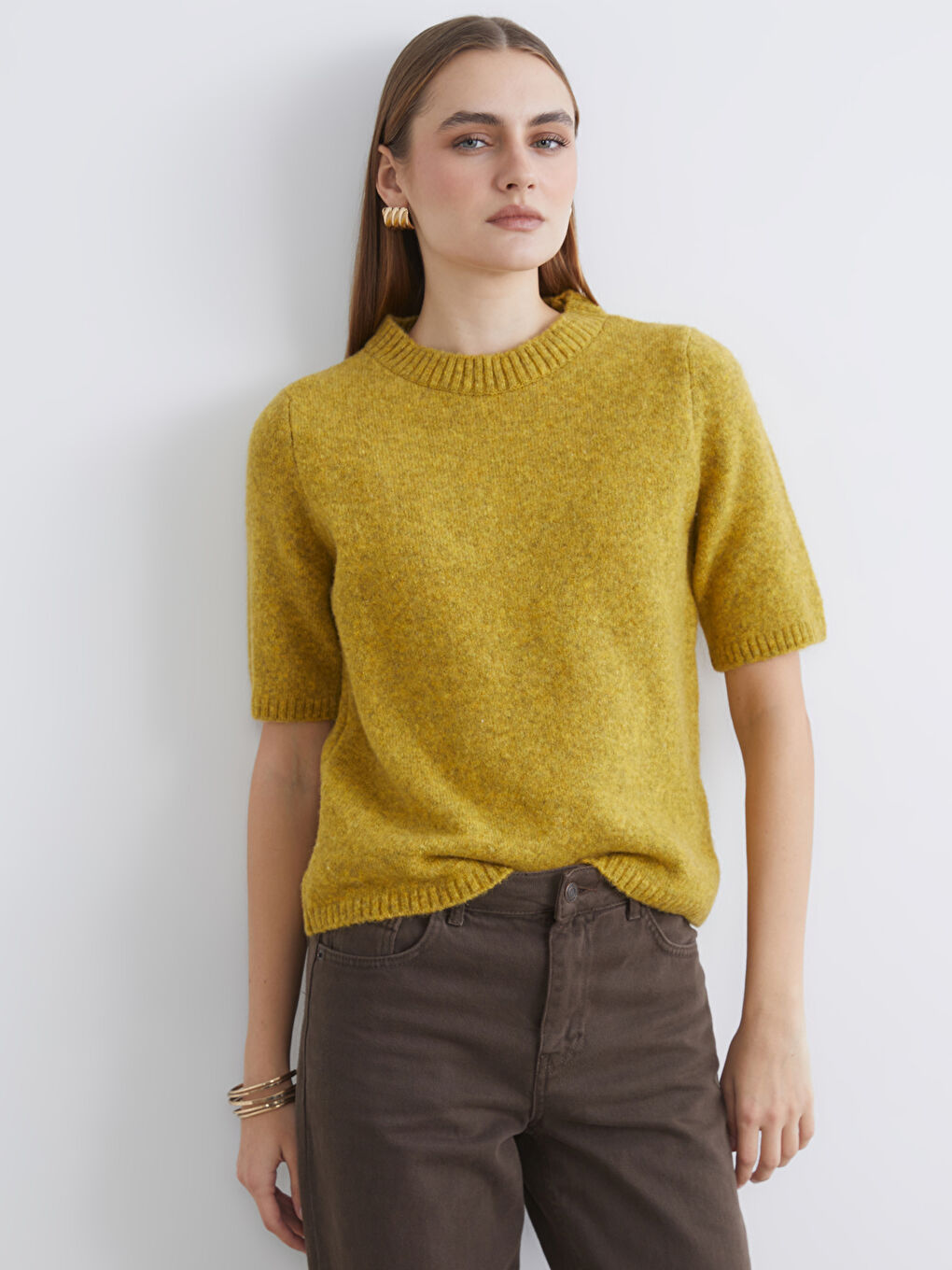 Yeşil Regular Fit Kadın Triko Kazak