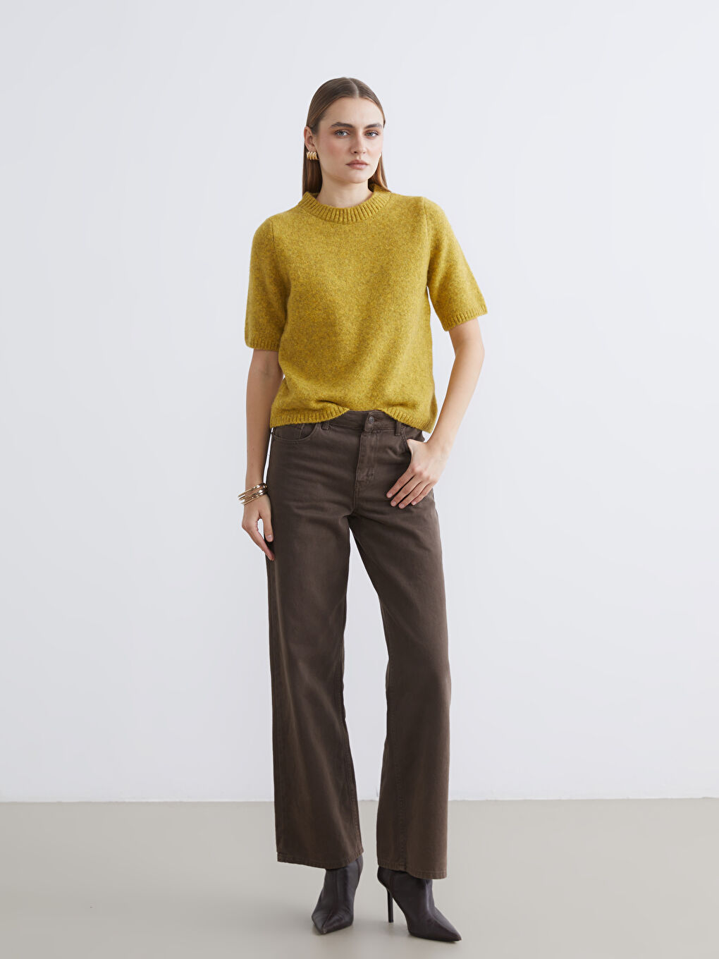 Yeşil Regular Fit Kadın Triko Kazak-1