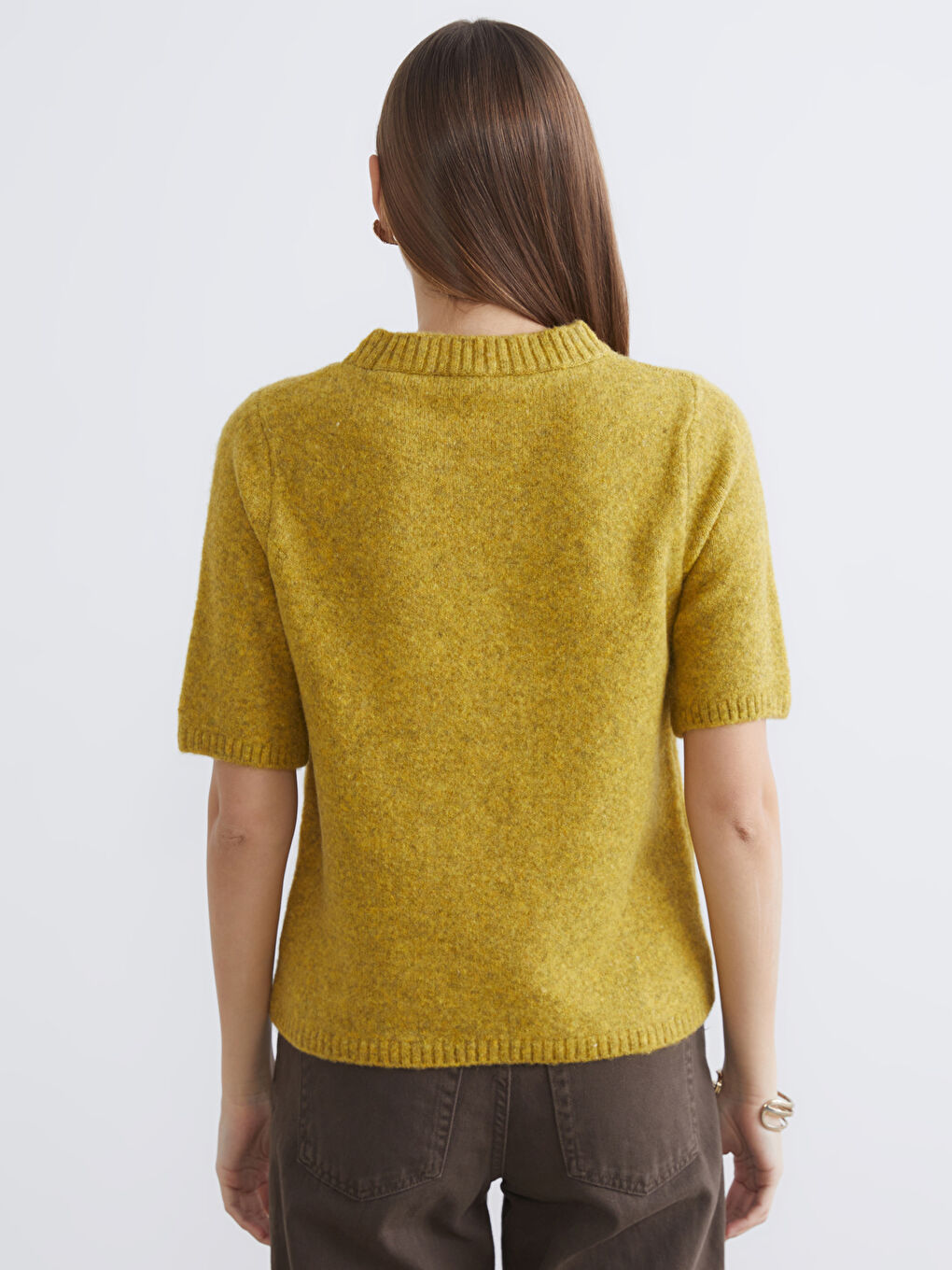 Yeşil Regular Fit Kadın Triko Kazak-3