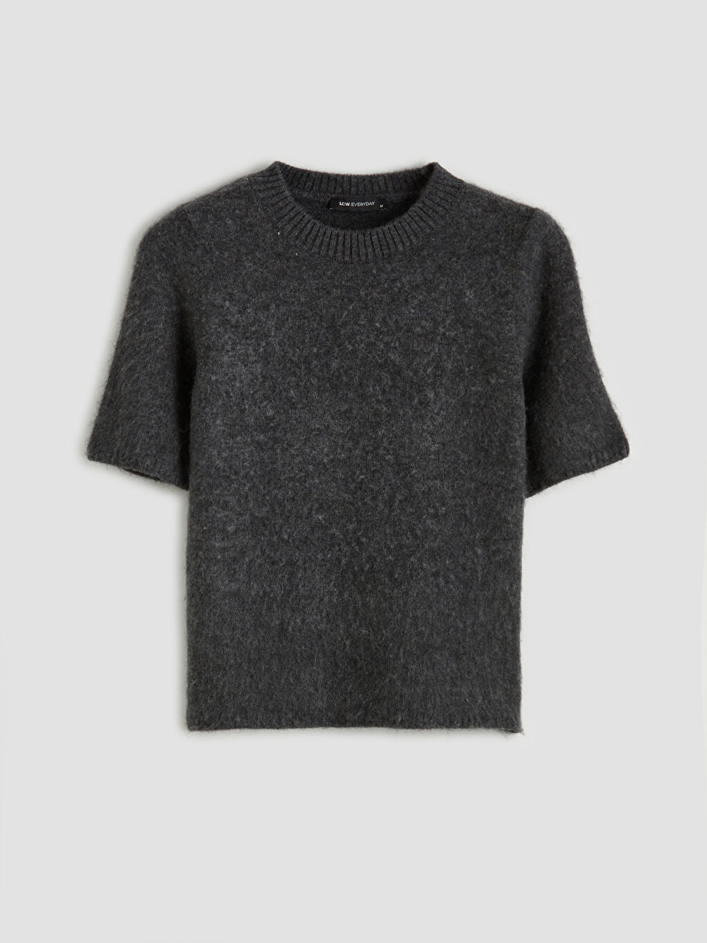 Antrasit Bisiklet Yaka Kadın Triko Kazak	