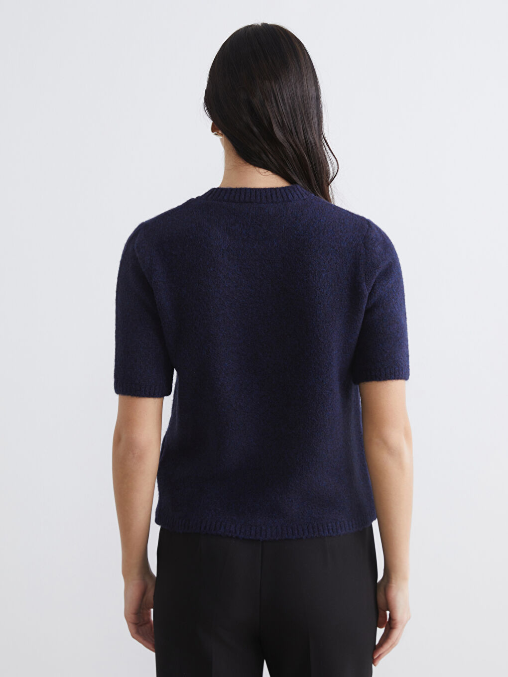 Жена Морско-Синьо Пуловер -3