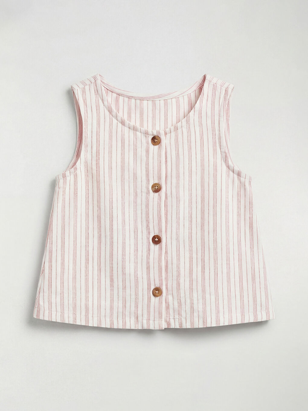 Crew Neck Striped Girls' Blouse And Shorts-1
