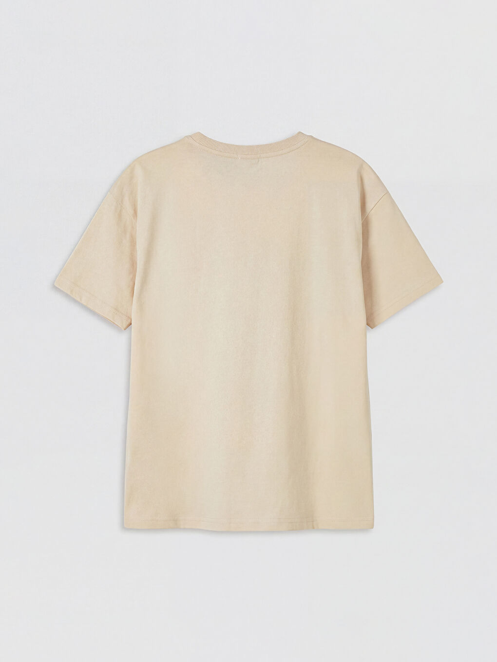 Bej Bisiklet Yaka Minecraft Baskılı Erkek Çocuk Tişört-1