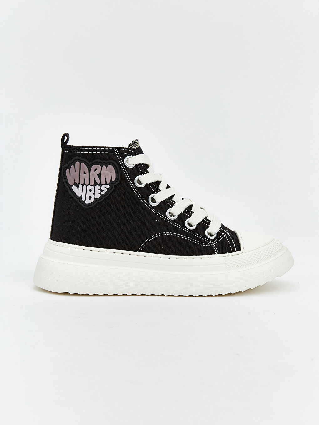 Siyah Bağcıklı Bilek Boy Kız Çocuk Spor Ayakkabı-1