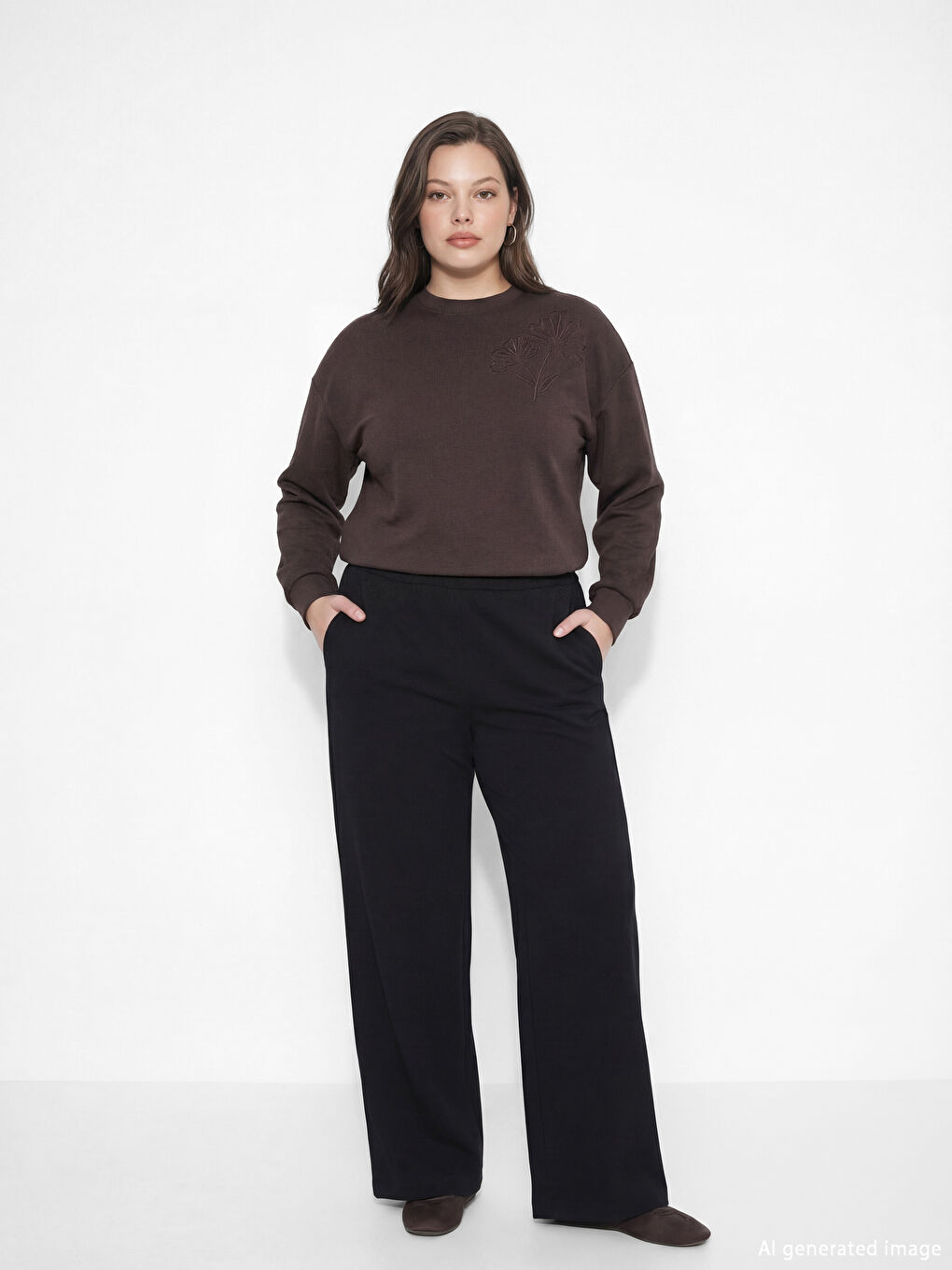 Siyah Beli Lastikli Soft Touch Kadın Eşofman Altı-1