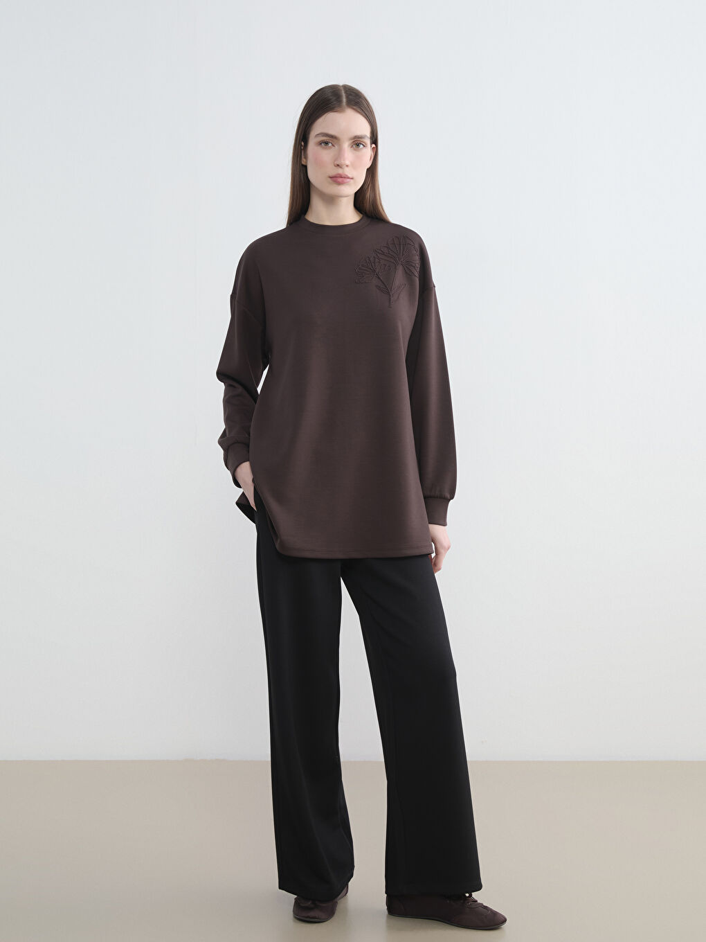 Siyah Beli Lastikli Soft Touch Kadın Eşofman Altı