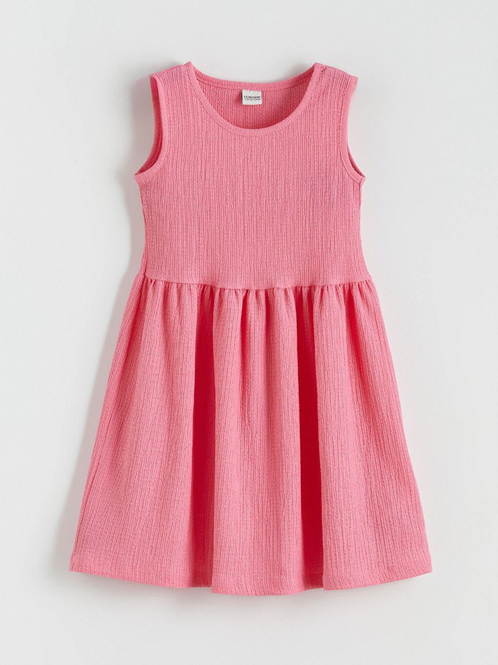 Pembe Bisiklet Yaka Kız Çocuk Elbise