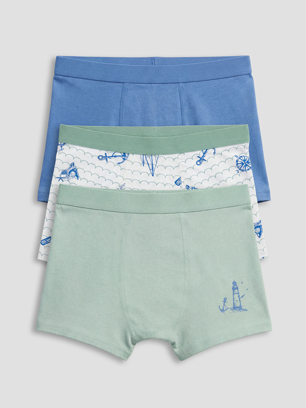 Beyaz Erkek Çocuk Boxer 3'lü-5