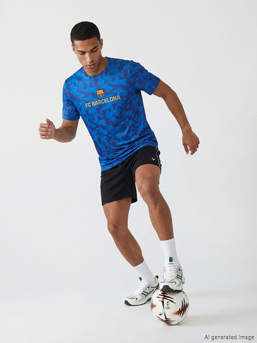 Siyah Rahat Kalıp Erkek Spor Şort