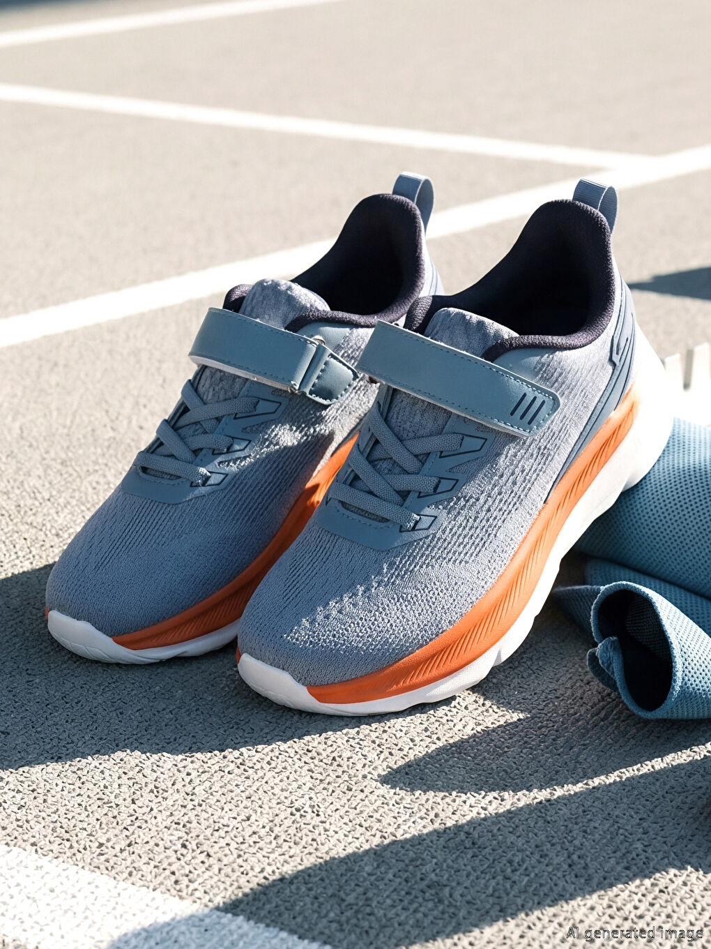 Mavi Baskılı Erkek Çocuk Spor Ayakkabı