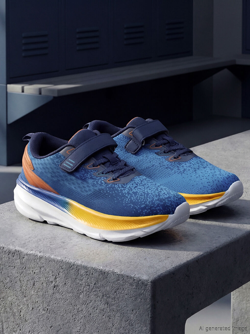 Mavi Baskılı Erkek Çocuk Spor Ayakkabı