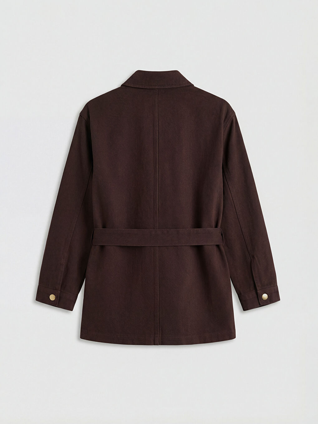 Kahverengi Kuşaklı Kadın Jean Tunik-1