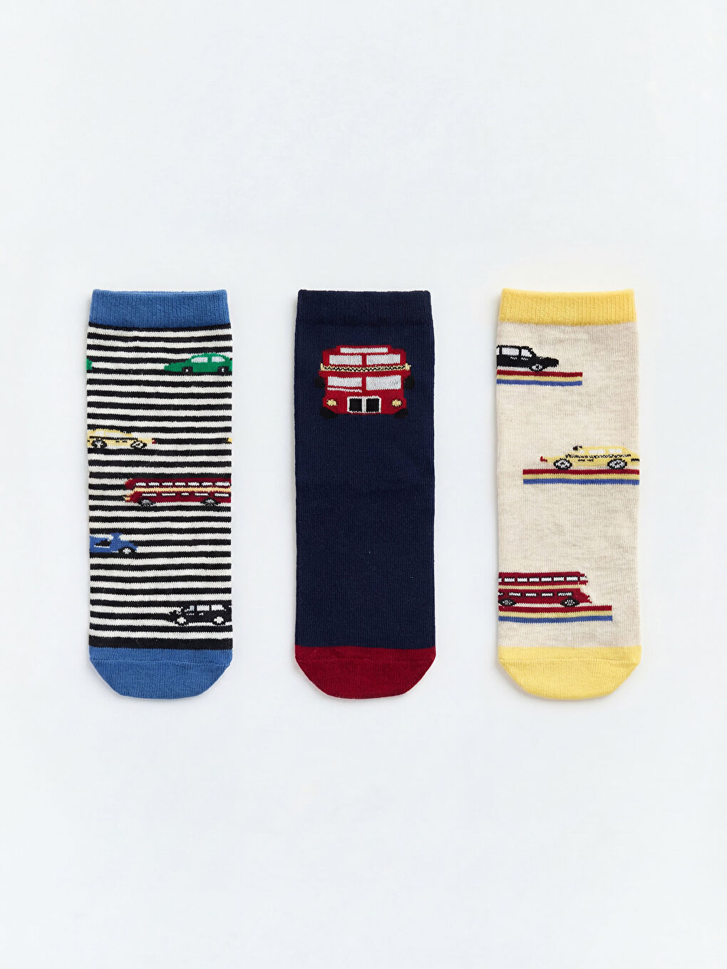 Karışık Desenli Erkek Çocuk Patik Çorap 3'lü