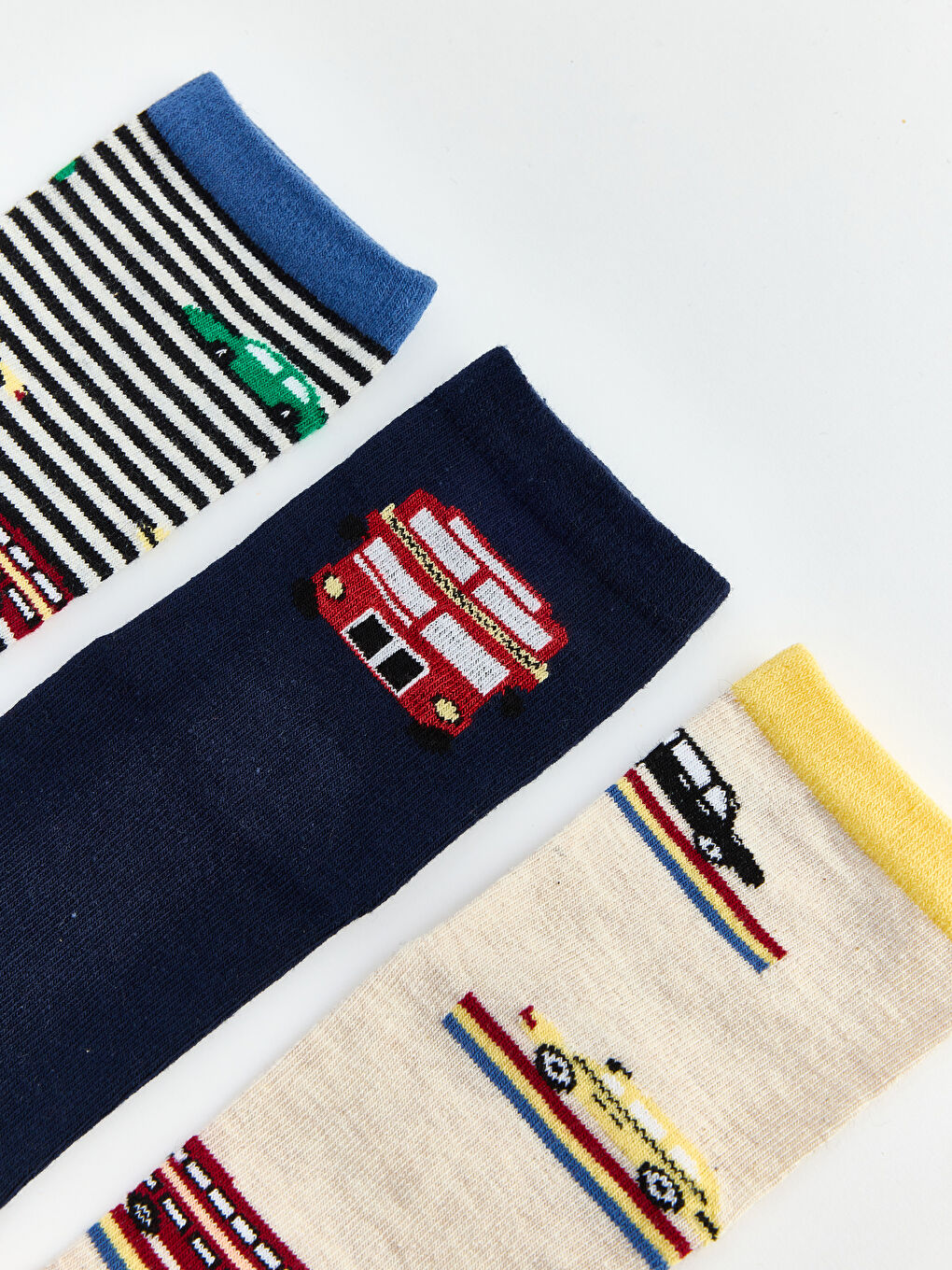 Karışık Desenli Erkek Çocuk Patik Çorap 3'lü-1