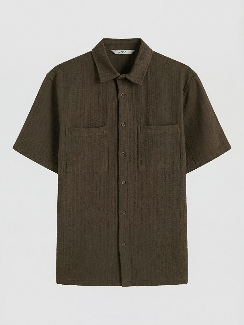 Kahverengi Rahat Kalıp Erkek Armürlü Gömlek