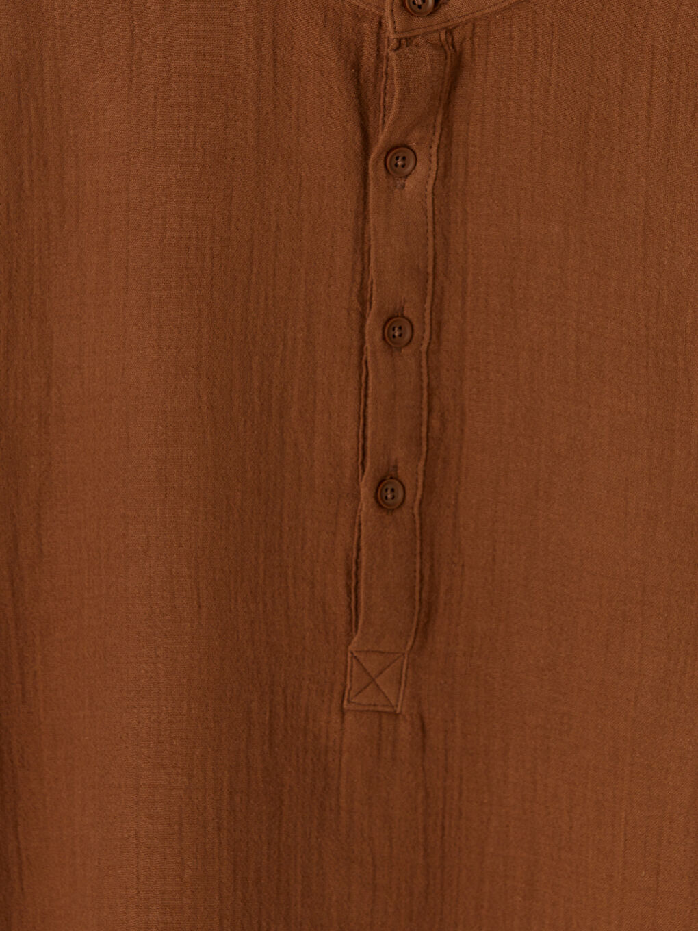 Kahverengi Regular Fit Hakim Yaka Erkek Dokulu Gömlek-2