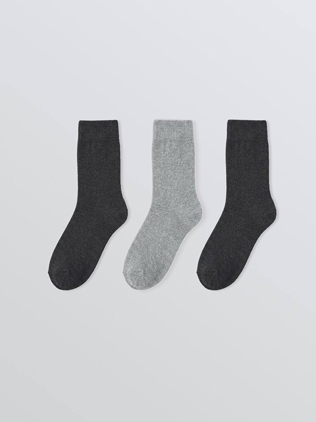 Antrasit Kadın Düz Soket Çorap 3'lü