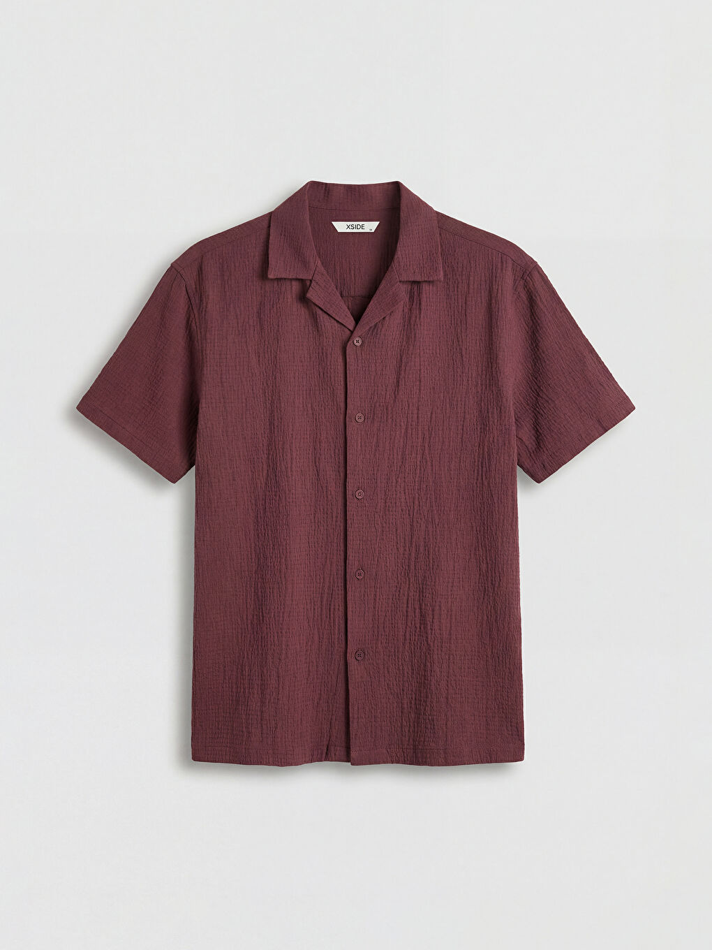 Bordo Relax Fit Gofre Erkek Gömlek-3