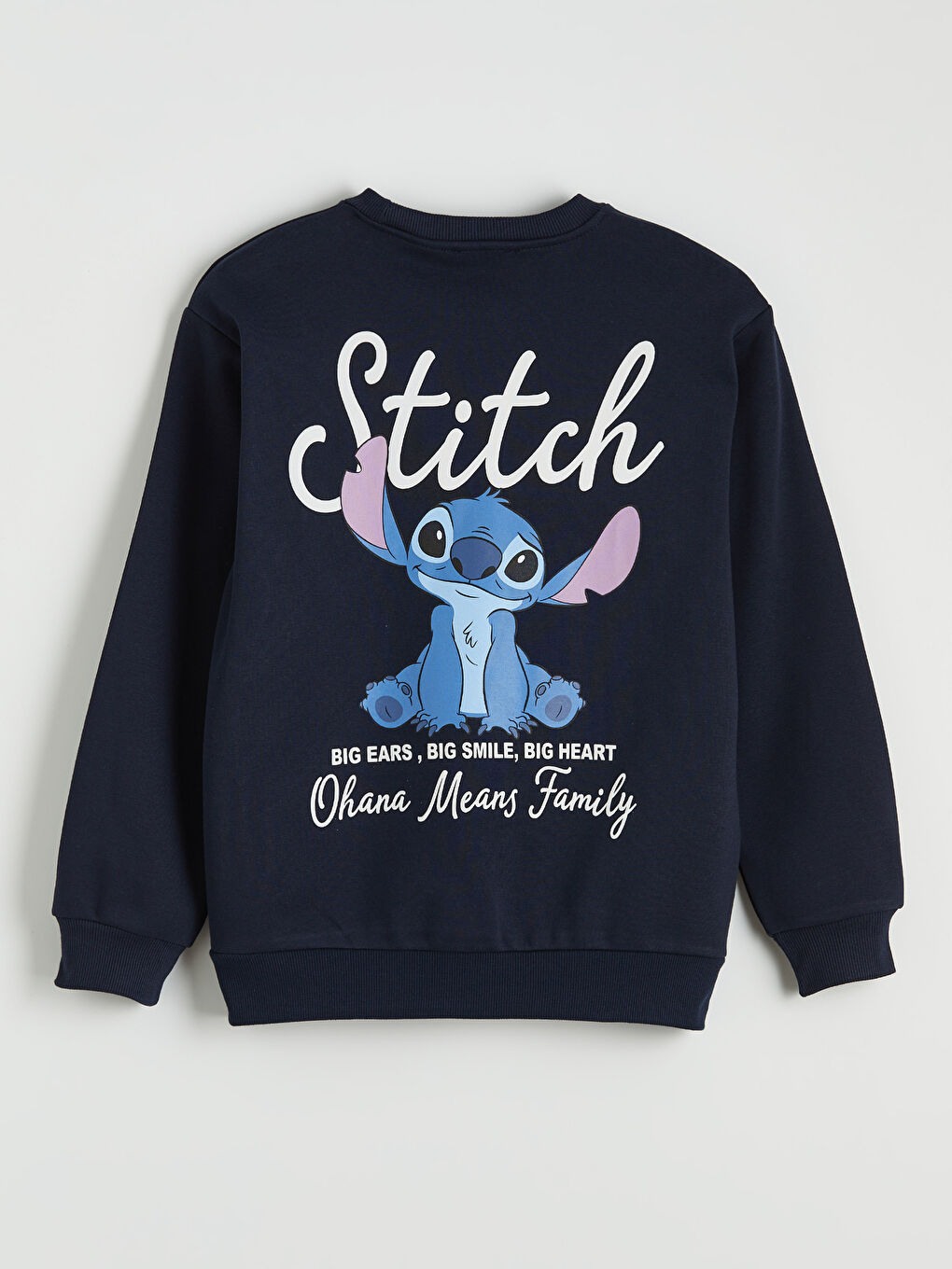 Lacivert Stitch Baskılı Oversize Kadın Kalın Sweatshirt-5